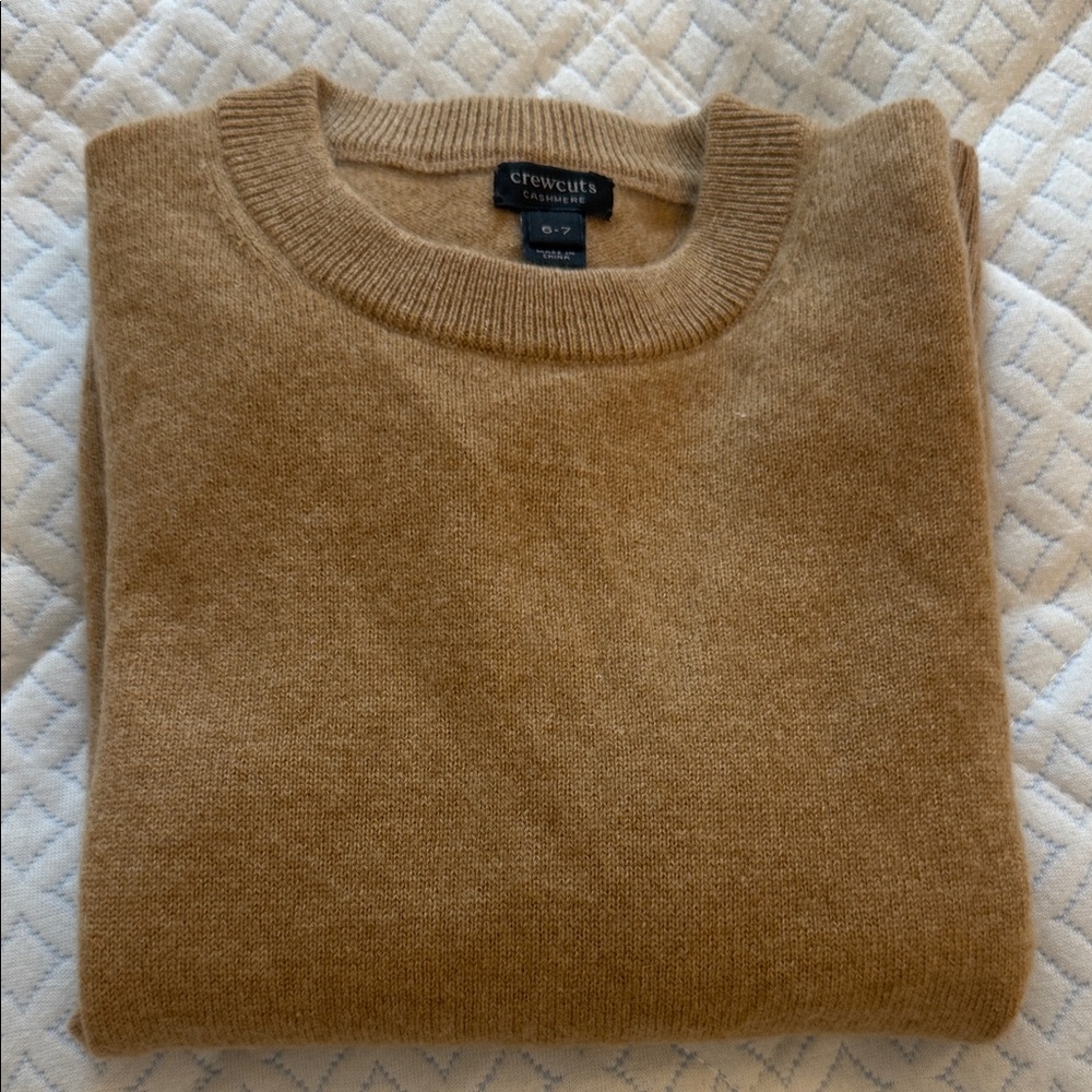 Crewcuts Tan Cashmere Crewneck